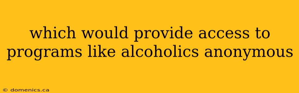 which would provide access to programs like alcoholics anonymous