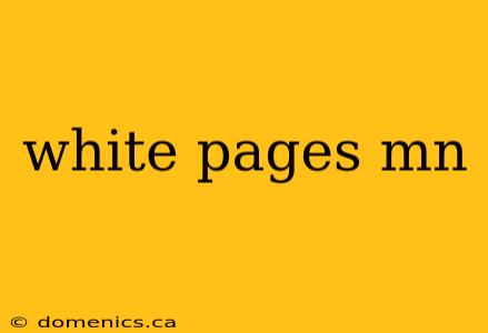 white pages mn