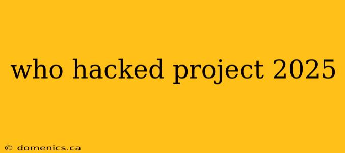 who hacked project 2025