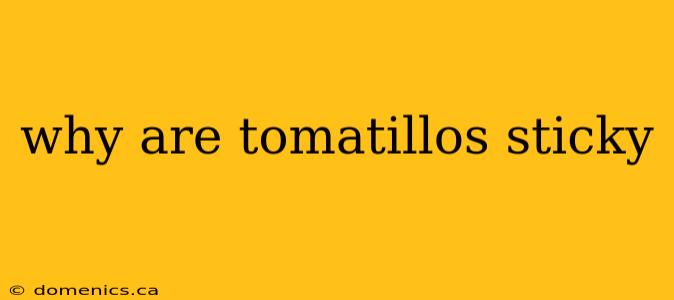 why are tomatillos sticky