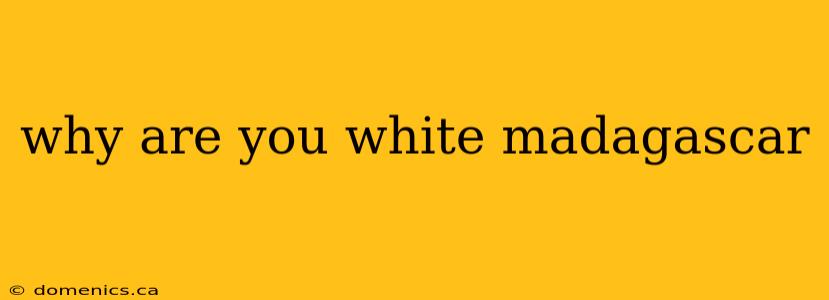 why are you white madagascar