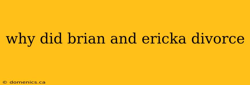 why did brian and ericka divorce