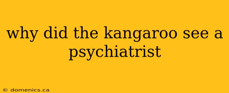 why did the kangaroo see a psychiatrist