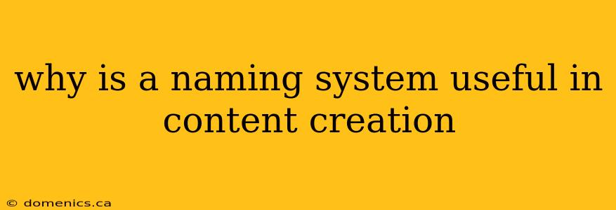 why is a naming system useful in content creation