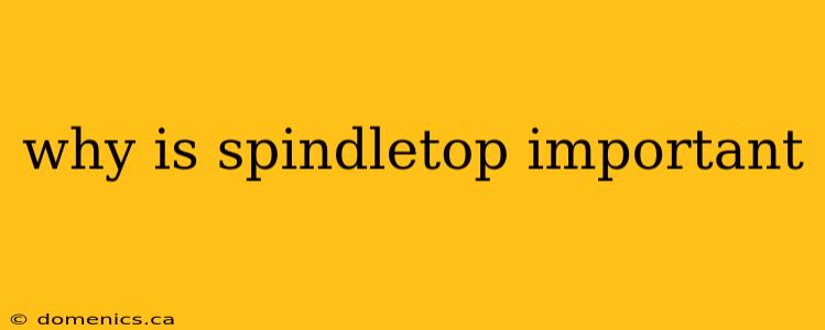 why is spindletop important