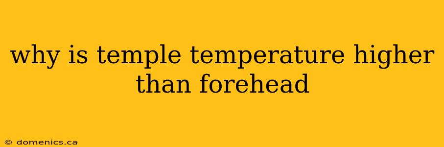 why is temple temperature higher than forehead