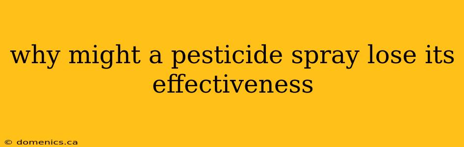 why might a pesticide spray lose its effectiveness