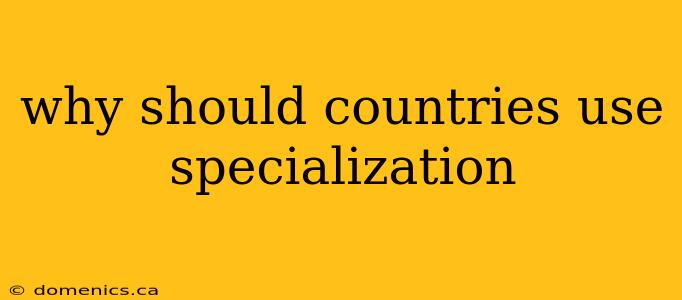 why should countries use specialization