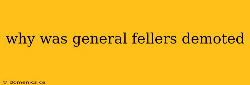 why was general fellers demoted