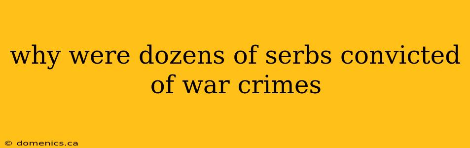 why were dozens of serbs convicted of war crimes