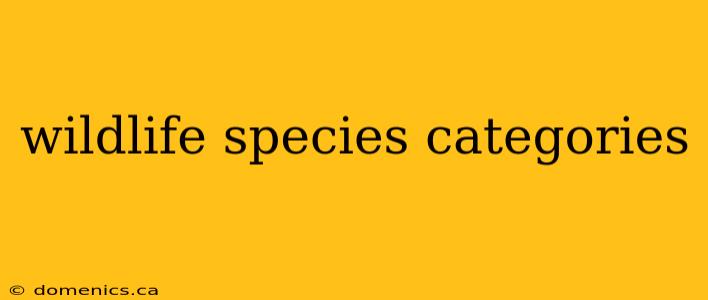 wildlife species categories