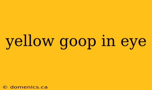 yellow goop in eye