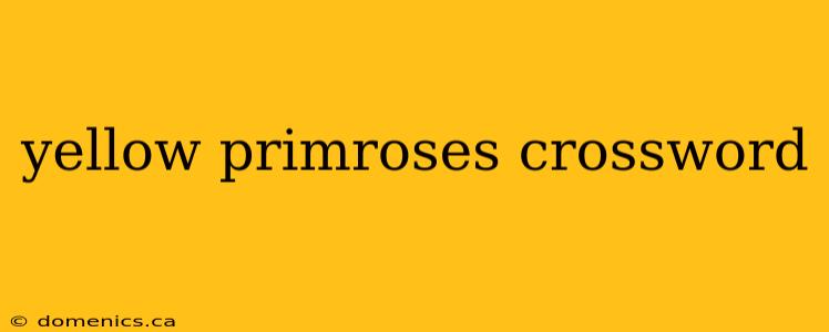 yellow primroses crossword