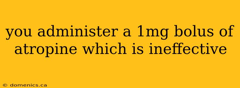 you administer a 1mg bolus of atropine which is ineffective