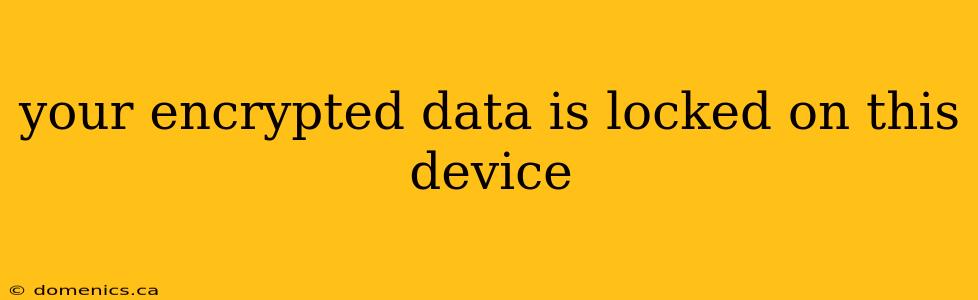 your encrypted data is locked on this device